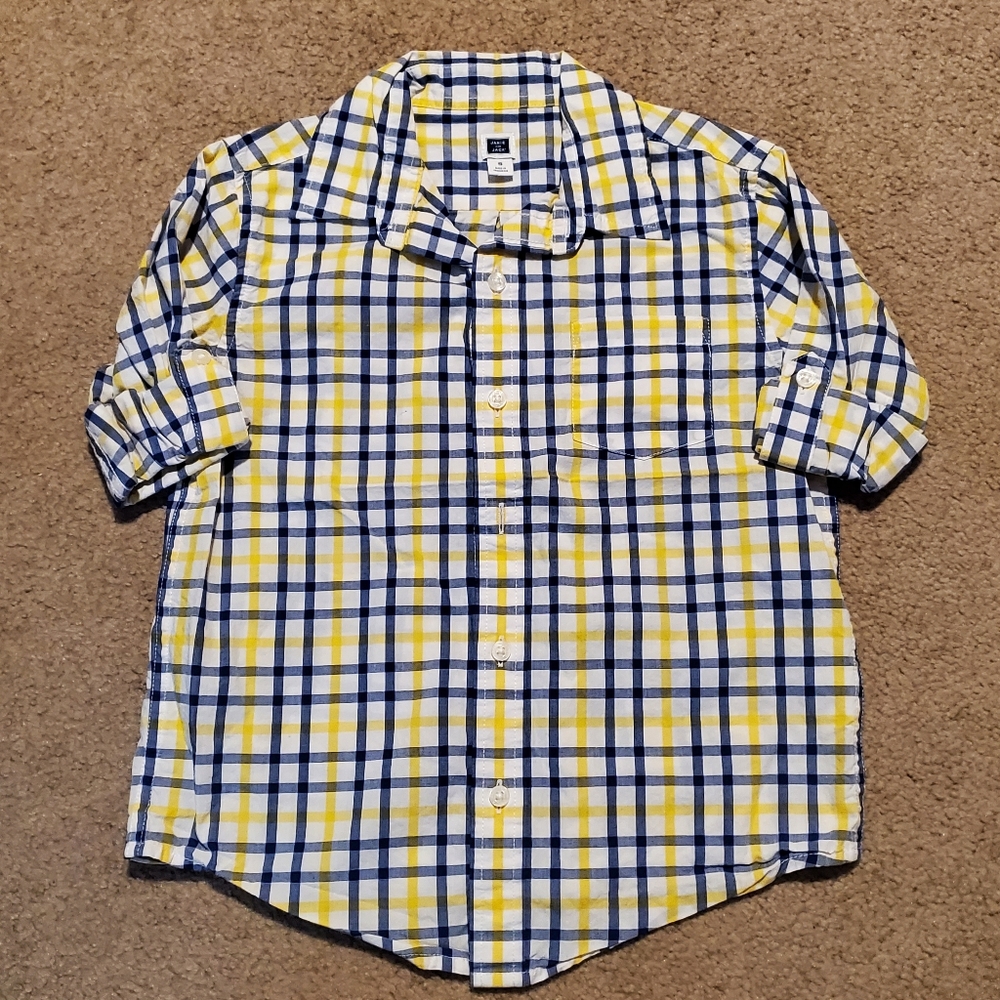Janie & Jack plaid poplin shirt size 5